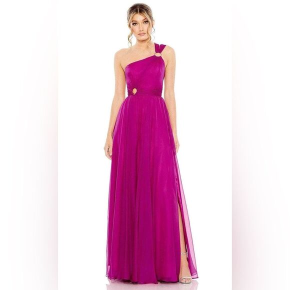 MAC DUGGAL 55820 Strappy One Shoulder A Line Gown - Picture 2 of 14